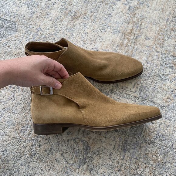 Mens\'s Zara Beige Suede Nubuck SideBuckle Ankle Boots Size 42 US 9 REF: 5603 202 main image 6